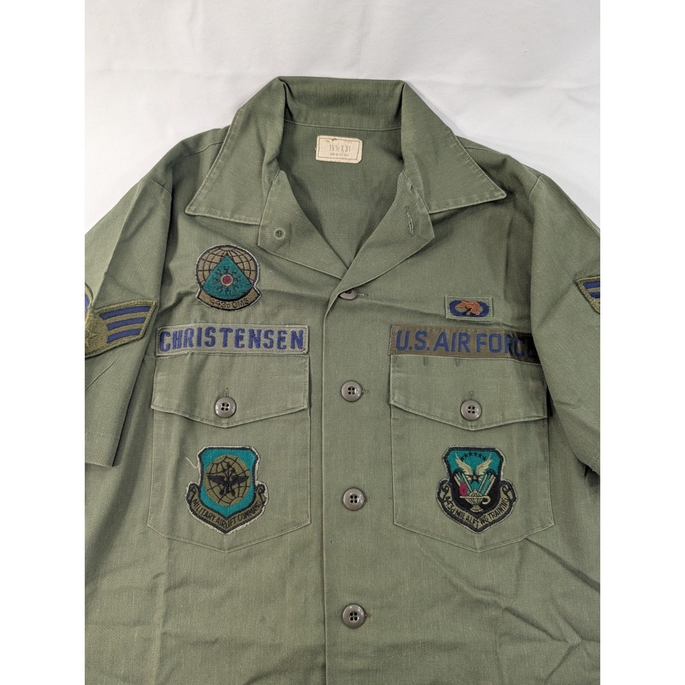 Vietnam Era USAF OG-107 Utility Shirt M/LL 15 1/2x31 Combat Short Sleeve Great